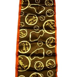 Coach Vintage Silk Scarf with Coach logos throughout. Stunning accessory